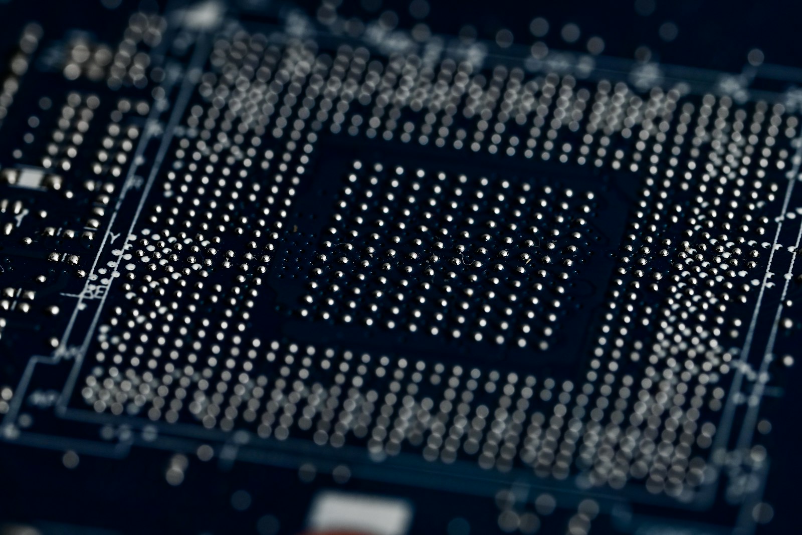 Image d'illustration — gros plan sur un processeur informatique et ses broches.